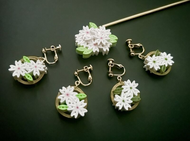 Image for the Tweet beginning: #私の作品知ってもらえたら幸せの極み
紙でアクセサリーを作っています。
和系に偏りがちです。 