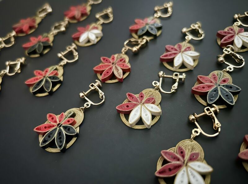 Image for the Tweet beginning: #私の作品知ってもらえたら幸せの極み
紙でアクセサリーを作っています。
和系に偏りがちです。 