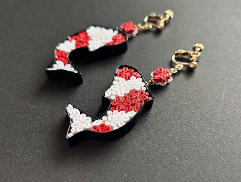 Image for the Tweet beginning: #私の作品知ってもらえたら幸せの極み
紙でアクセサリーを作っています。
和系に偏りがちです。 